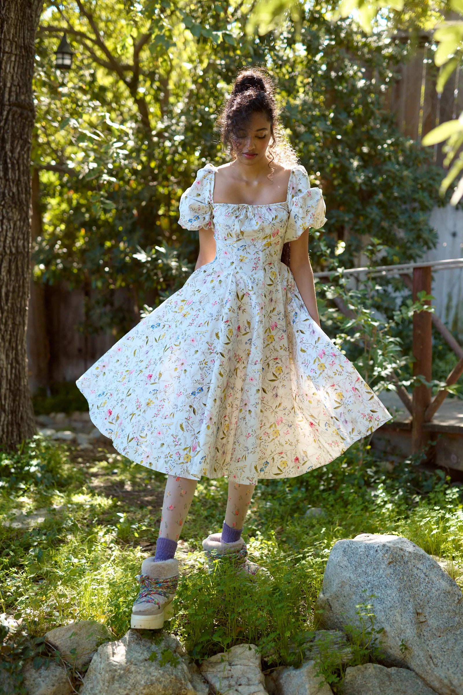 Selkie The Wildflower Kilburn Day Dress, Heavy Cotton, Female, S