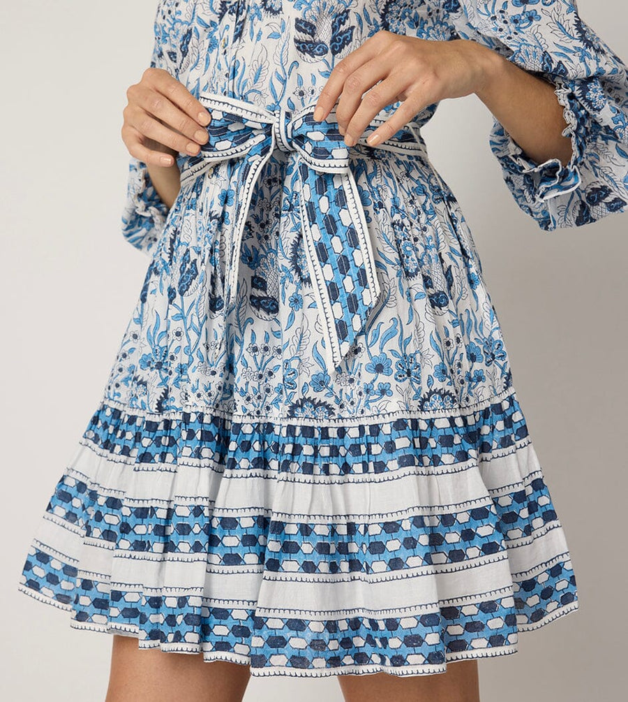 CLEOBELLA Lotte Mini Dress In Vintage Blue Lusso Di Luna Boutique CLEOBELLA Lotte Mini Dress In Vintage Blue Lusso Di Luna Boutique