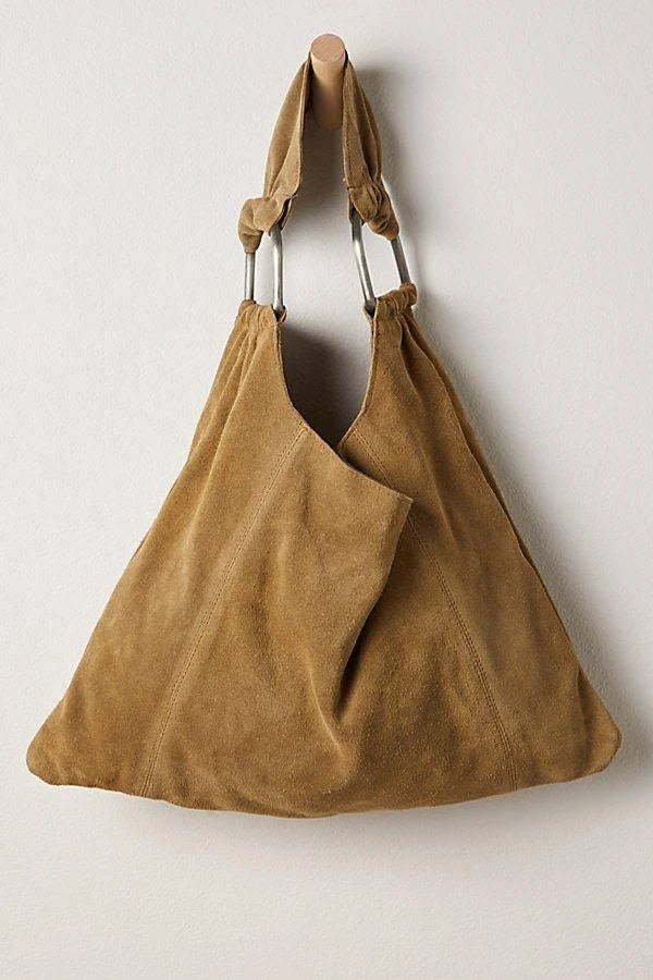 FREE PEOPLE Bobbi Slouch Suede Tote In Sand