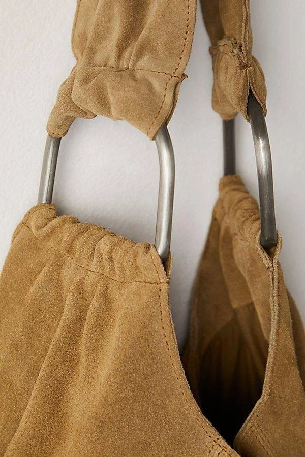 FREE PEOPLE Bobbi Slouch Suede Tote In Sand