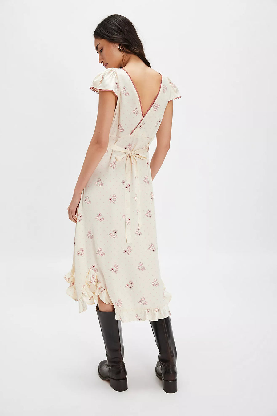 free people haven midi dress Free People Haven Midi Dress in Swan Combo