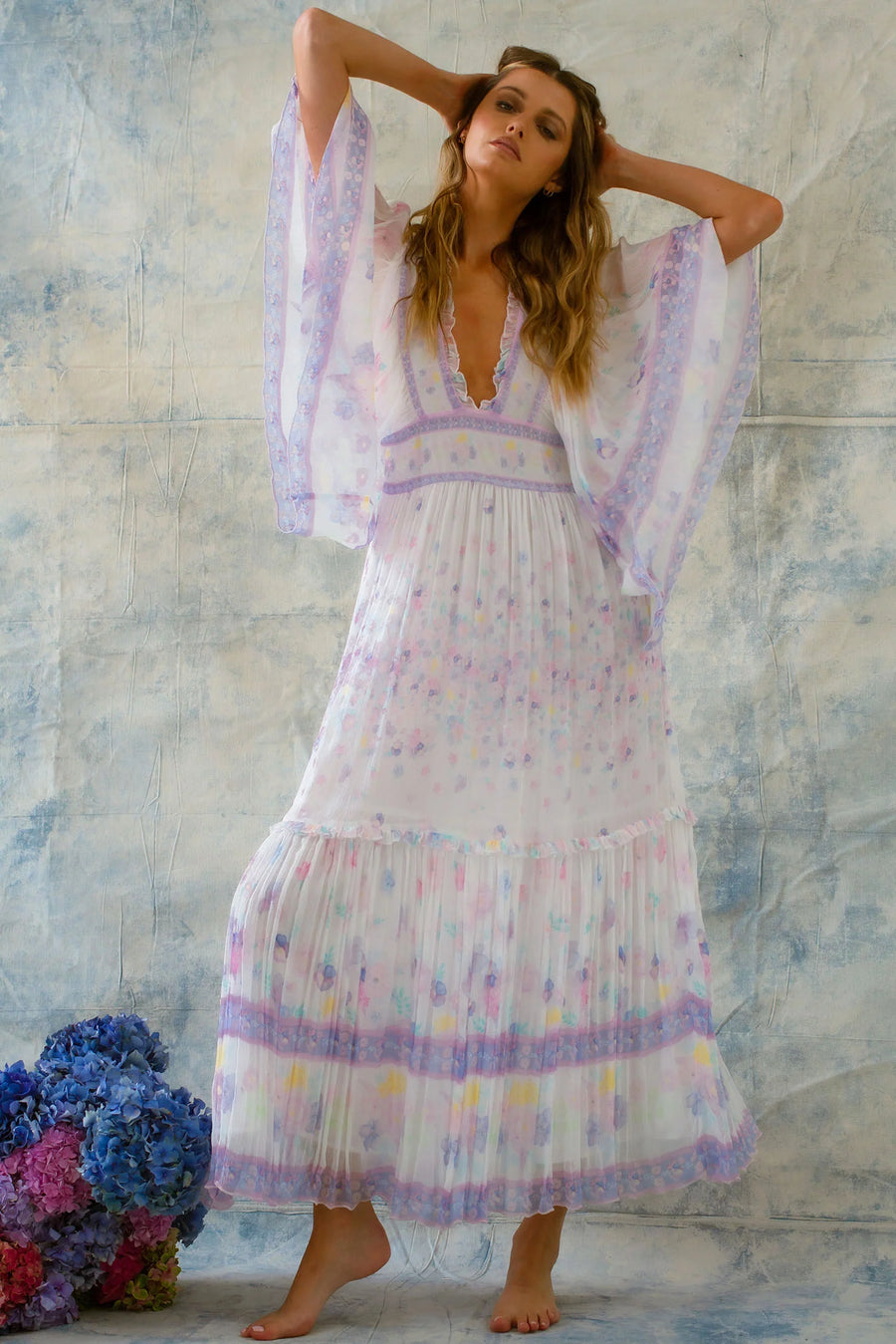 FILLYBOO Angel Maxi Dress In Flowerbomb Iris