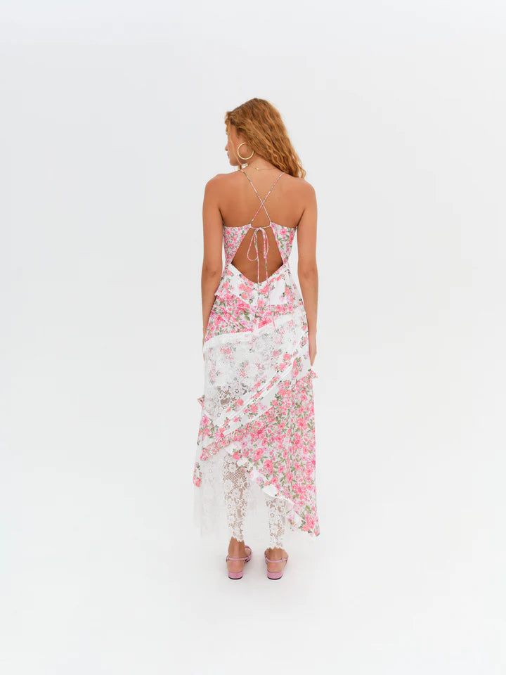 FOR LOVE & LEMONS Rosalyn Maxi Floral Dress in Pink Lusso Di Luna Boutique FOR LOVE & LEMONS Rosalyn Maxi Floral Dress in Pink Lusso Di Luna Boutique