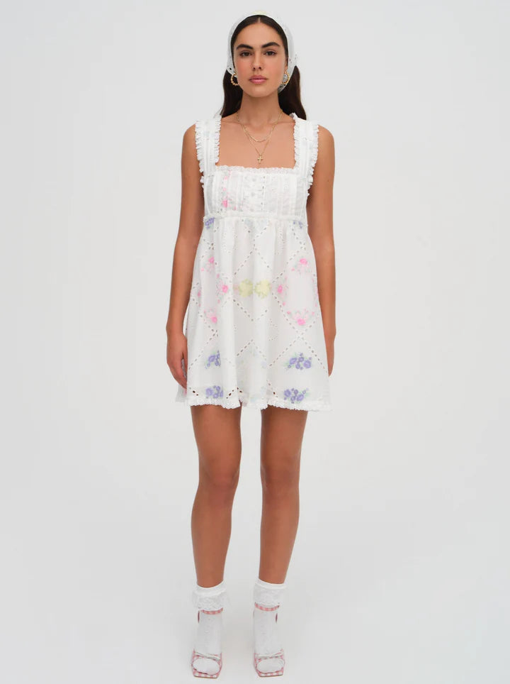 FOR LOVE & LEMONS Andrea Embroidered Mini Dress