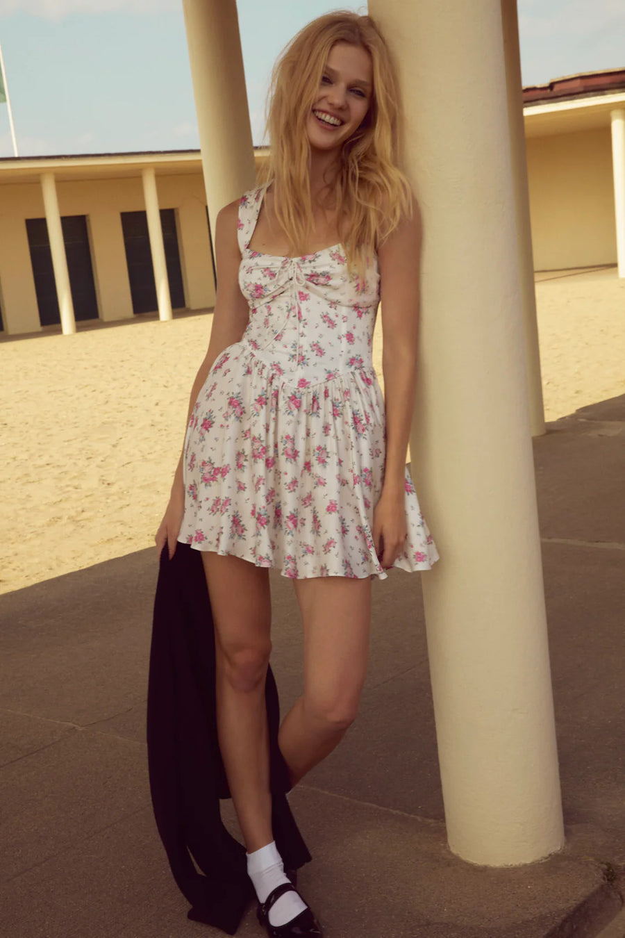 FOR LOVE & LEMONS August Mini Dress In White Floral