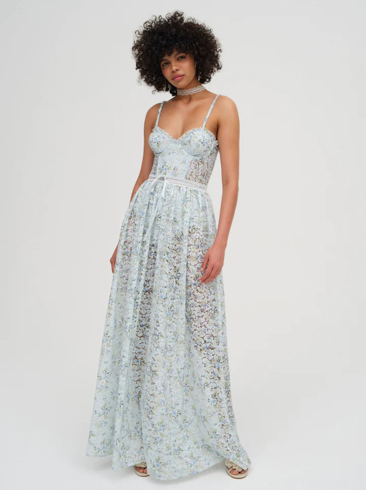 FOR LOVE & LEMONS Cecelia Lace Maxi Floral Dress