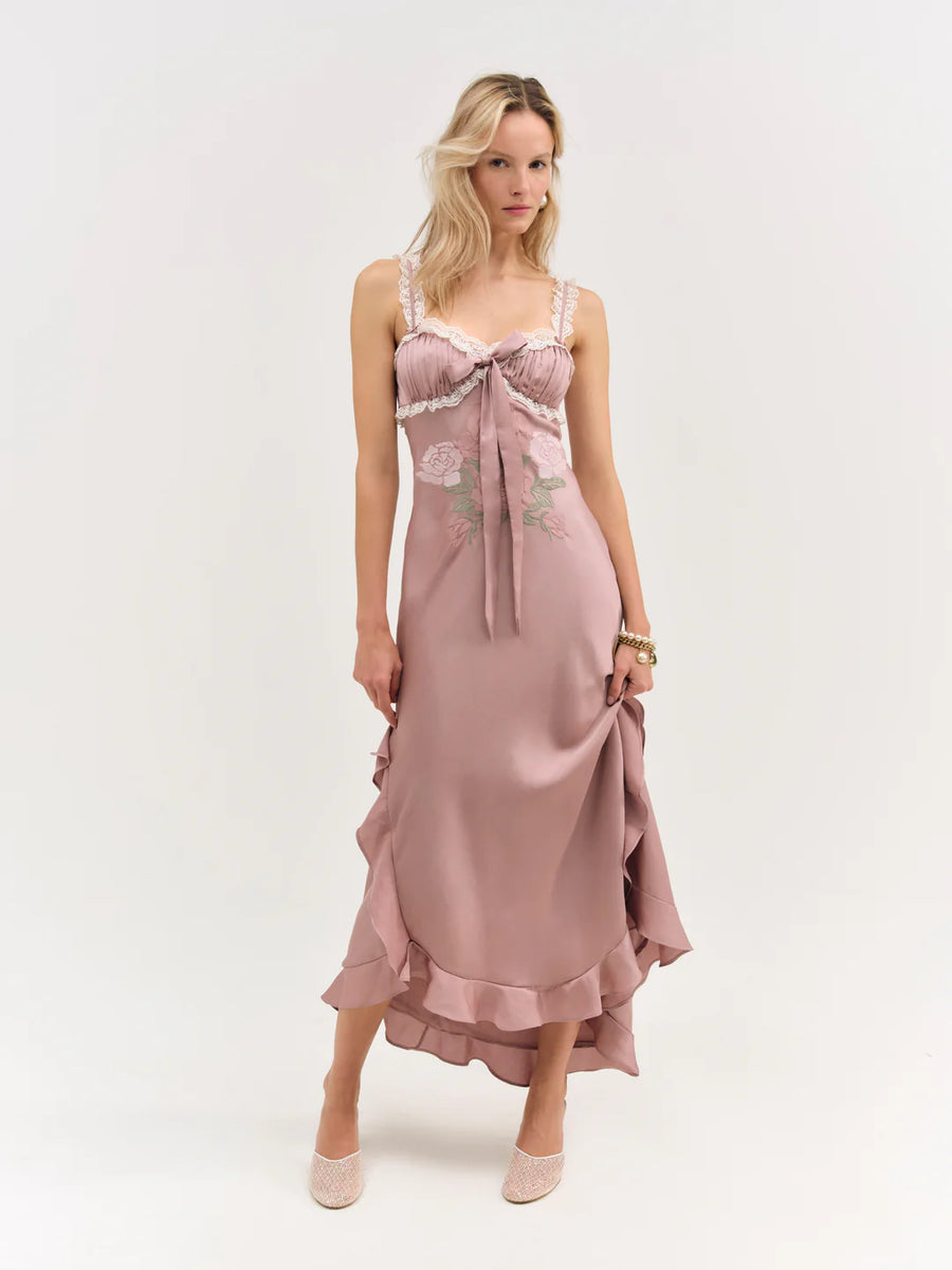 FOR LOVE & LEMONS Chelsea Maxi Dress In Mauve
