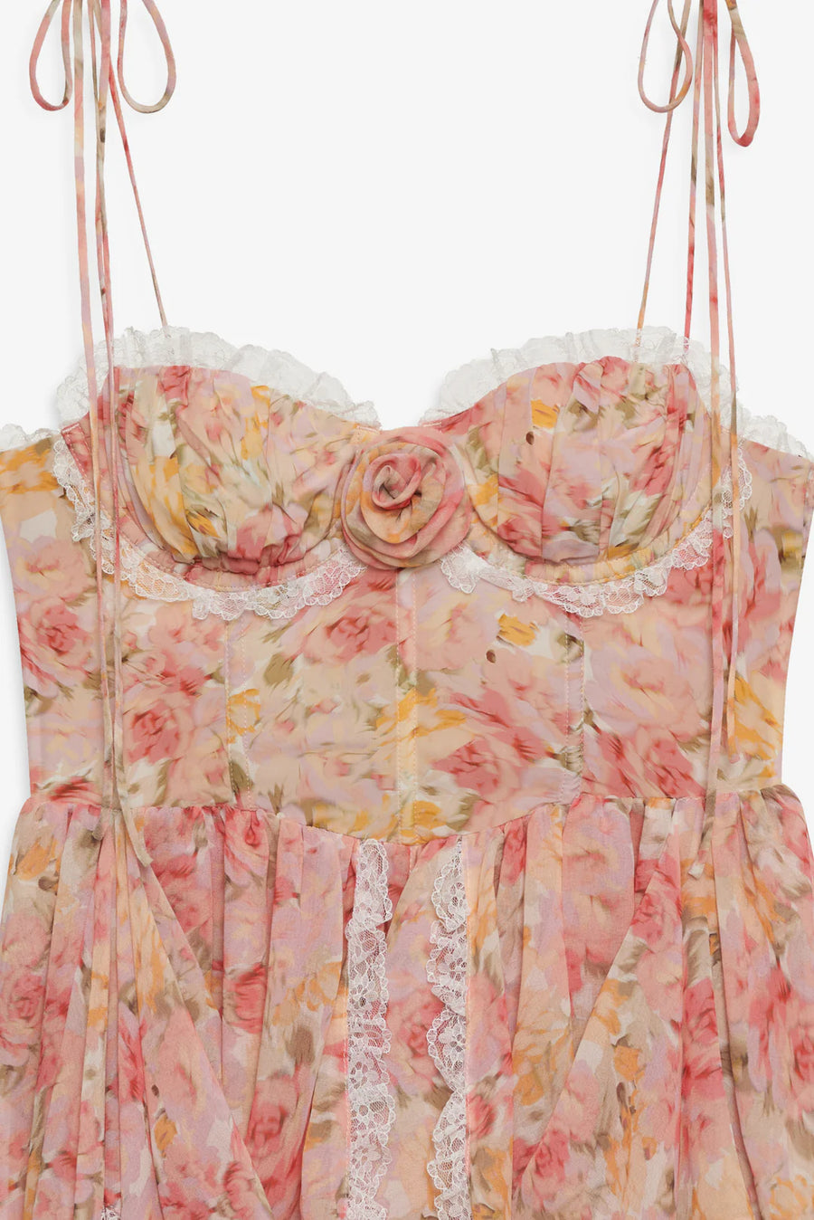 FOR LOVE & LEMONS Elea Asymmetrical Mini Dress In Peach