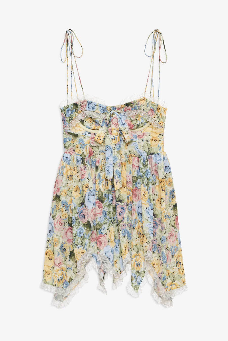 FOR LOVE & LEMONS Elea Asymmetrical Mini Dress In Yellow Blue Lusso Di Luna Boutique FOR LOVE & LEMONS Elea Asymmetrical Mini Dress In Yellow Blue Lusso Di Luna Boutique