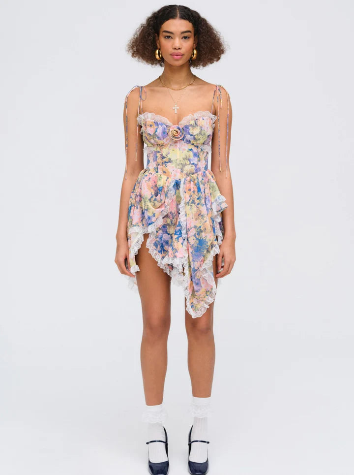 FOR LOVE & LEMONS Elea Asymmetrical Mini Dress