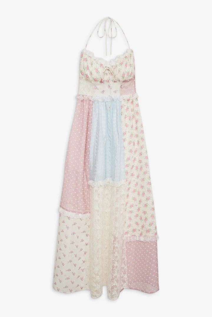 For Love & Lemons Elula Maxi Patchwork Dress XS For Love & Lemons Elula Maxi Patchwork Dress XS