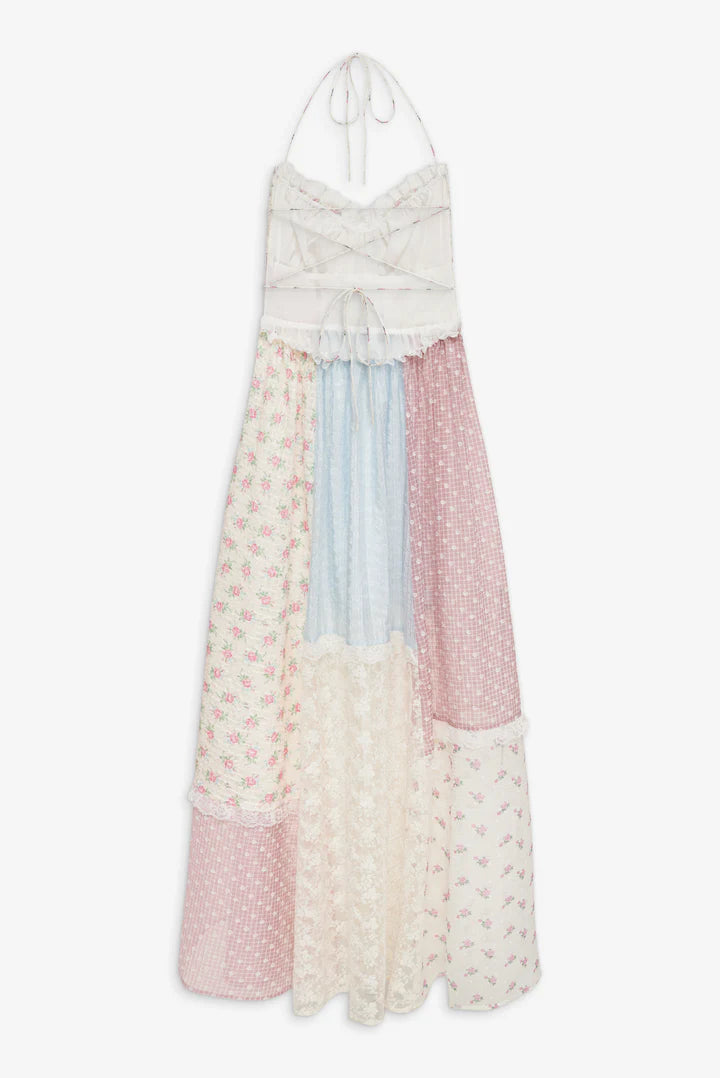 For Love & Lemons Elula Maxi Patchwork Dress XS For Love & Lemons Elula Maxi Patchwork Dress XS