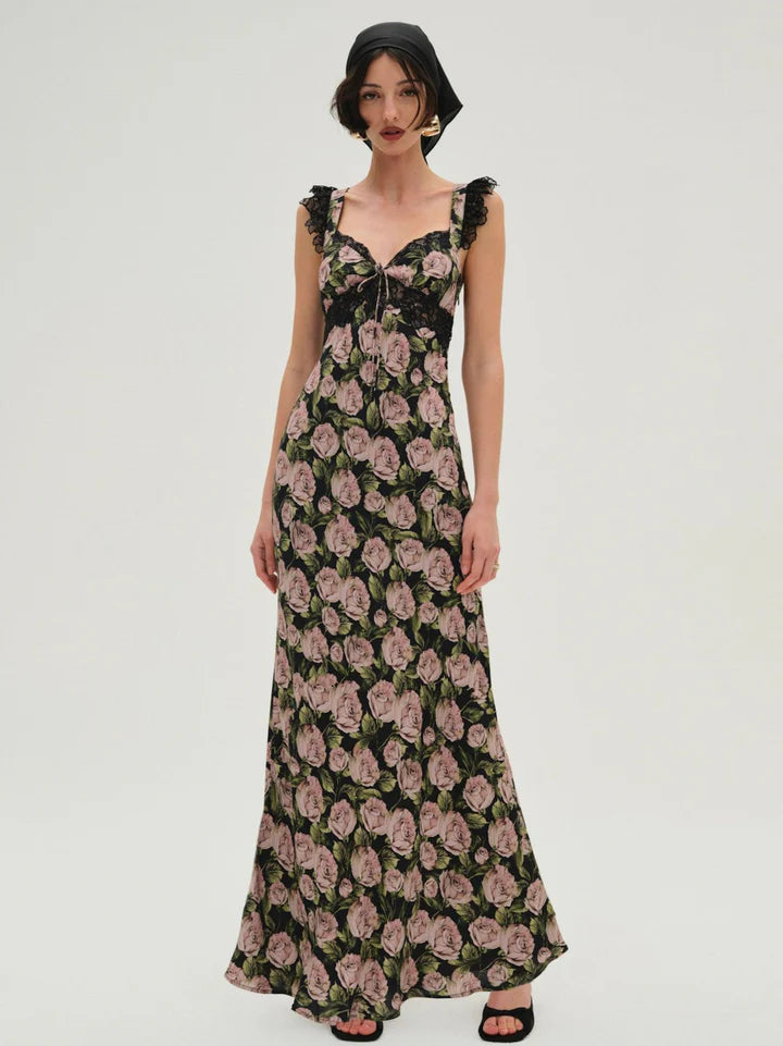 FOR LOVE & LEMONS Fallen Rose Maxi Dress