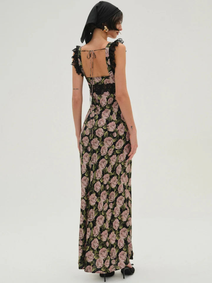 FOR LOVE & LEMONS Fallen Rose Maxi Dress