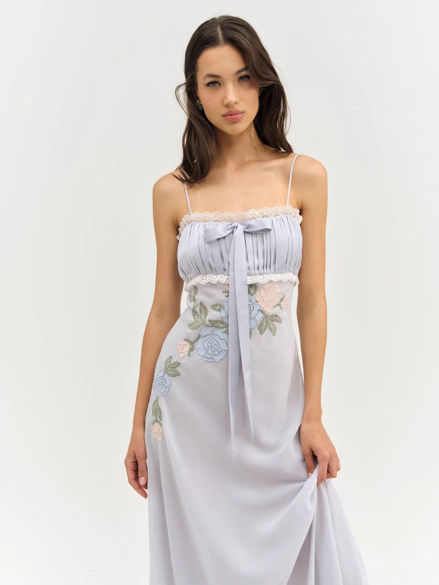 FOR LOVE & LEMONS Jasmine Maxi Dress In Blue Lusso Di Luna Boutique FOR LOVE & LEMONS Jasmine Maxi Dress In Blue Lusso Di Luna Boutique
