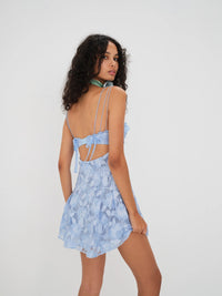 For Love and Lemons 水色ノースリーブレースミニワンピース Samira Mini Dress — Light Blue | For Love & Lemons