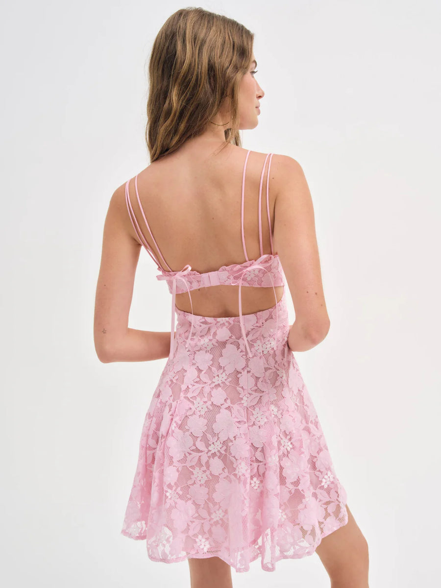 FOR LOVE & LEMONS Kate Mini Dress In Pink Lusso Di Luna Boutique FOR LOVE & LEMONS Kate Mini Dress In Pink Lusso Di Luna Boutique