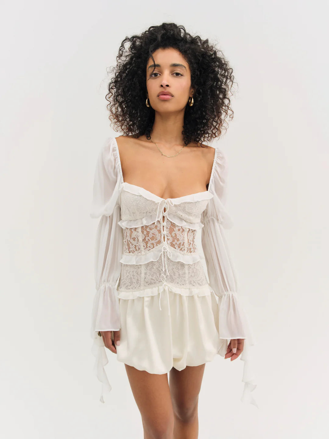 FOR LOVE & LEMONS Lea Lace Long Sleeve Mini Dress – Lusso Di Luna Boutique
