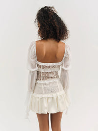 FOR LOVE & LEMONS Lea Lace Long Sleeve Mini Dress XS FOR LOVE & LEMONS Lea Lace Long Sleeve Mini Dress XS