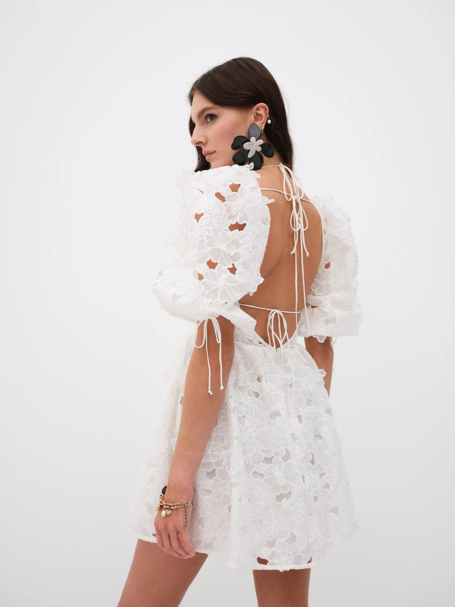 For love and sales lemons white flower dress