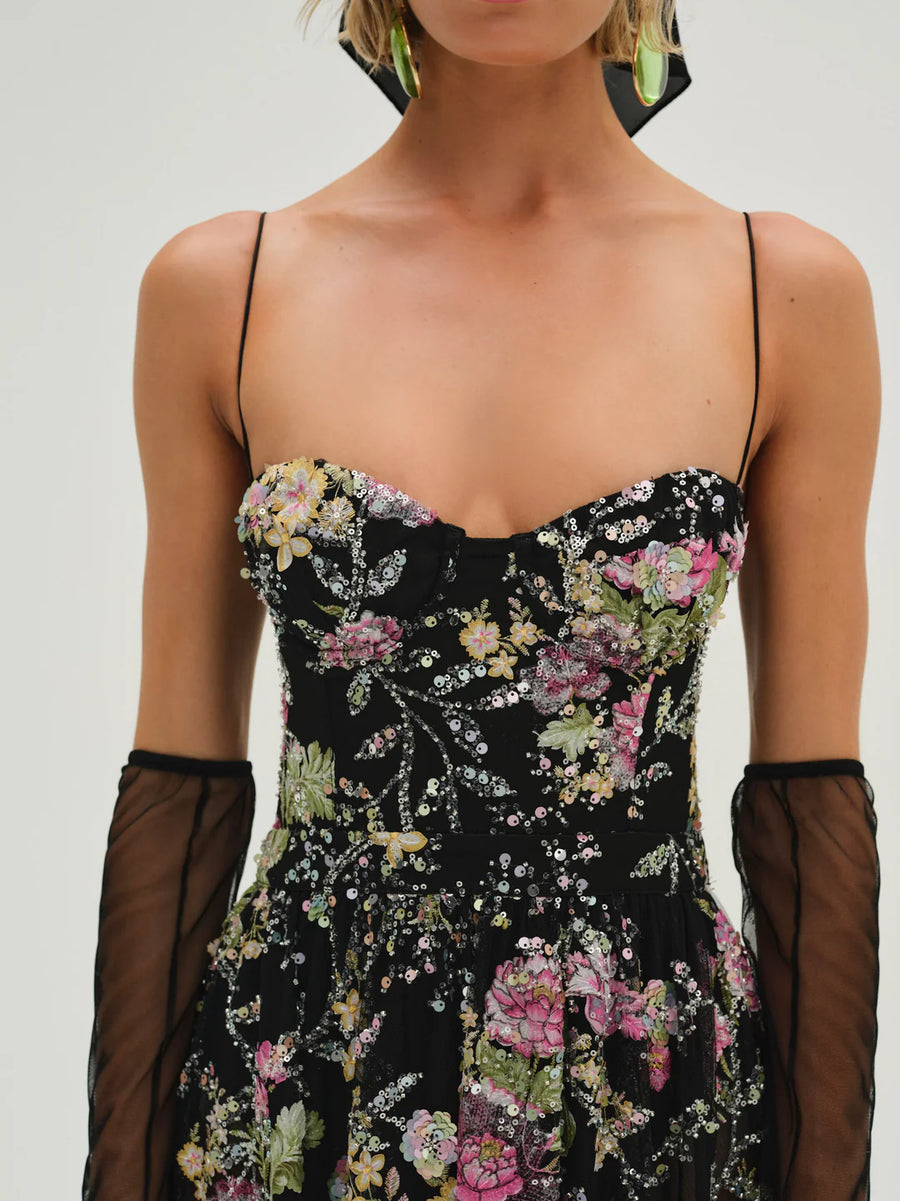 FOR LOVE & LEMONS Night Fairy Embroidered Maxi Dress