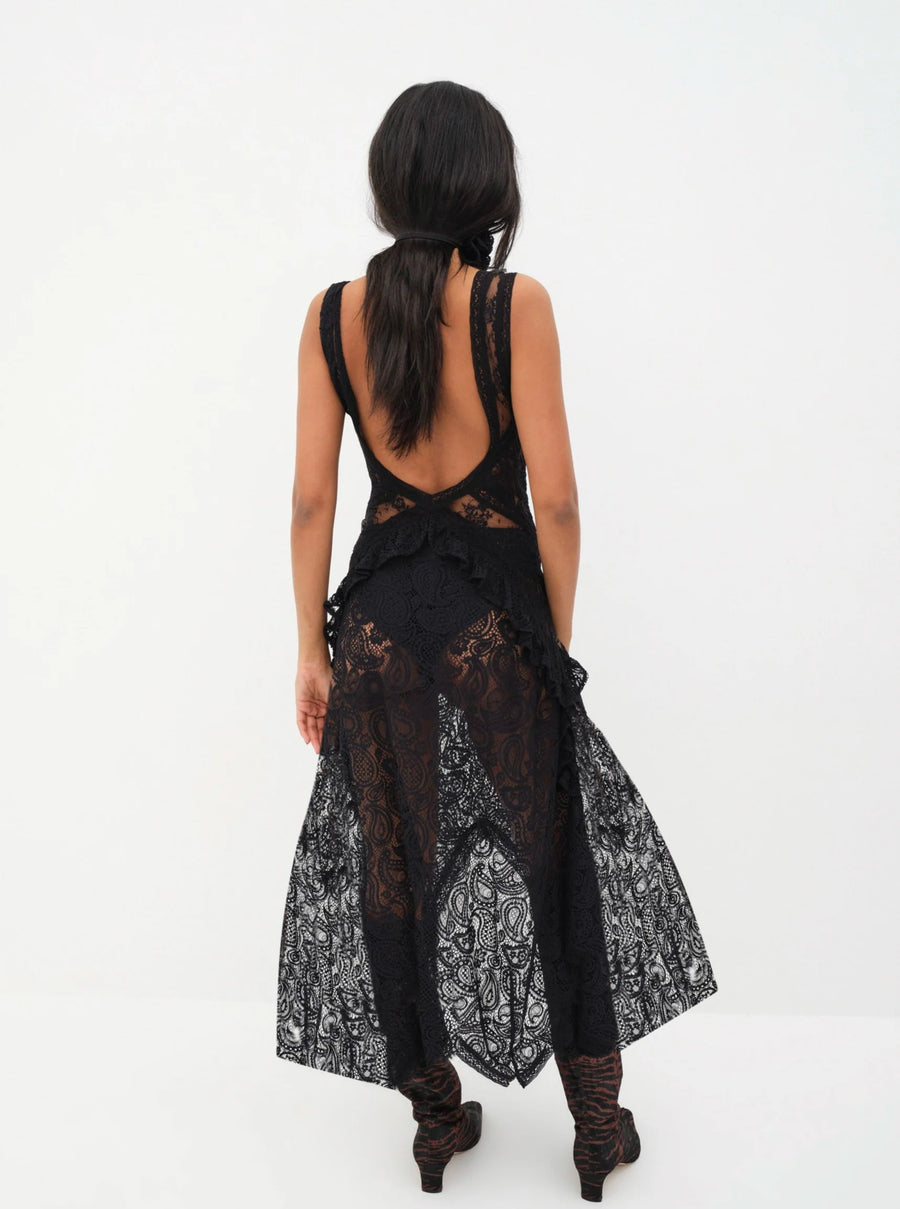 FOR LOVE & LEMONS Danielle Maxi Lace Dress in Black Lusso Di Luna Boutique FOR LOVE & LEMONS Danielle Maxi Lace Dress in Black Lusso Di Luna Boutique