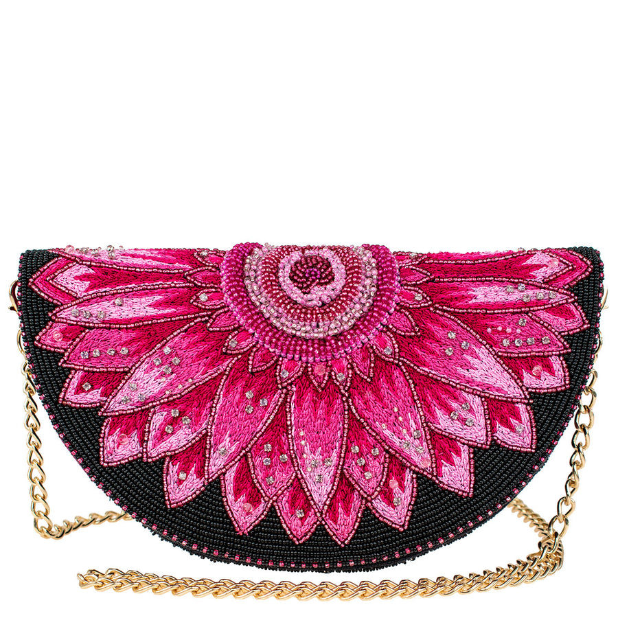 MARY FRANCES Flirty Beaded Daisy Crossbody Bag / Clutch