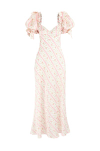 Selkie Women's Bias-cut Silk Charmeuse Slip Dress with Bow Details, Soft Cups, and Keyhole Back, Size S
