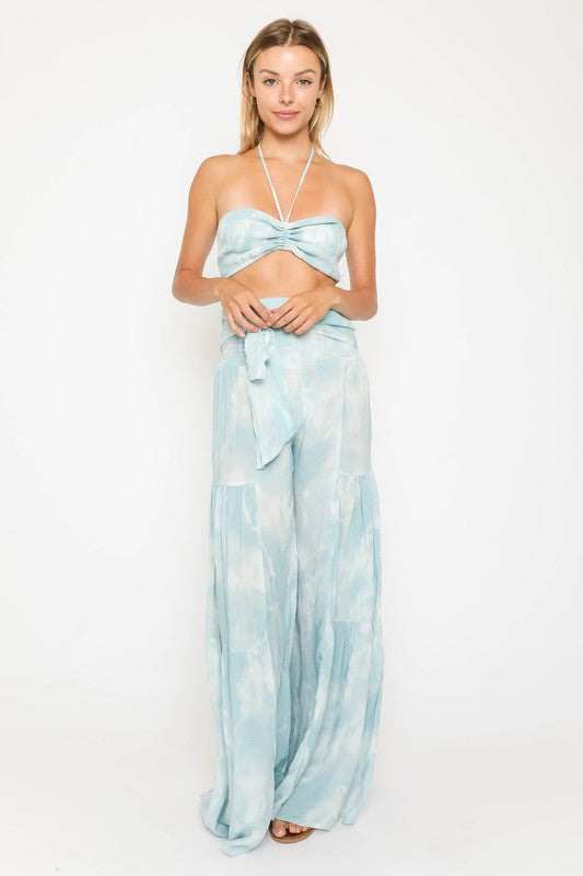 OLIVACEOUS Forever Yours High Waist Pants in Tie Dye